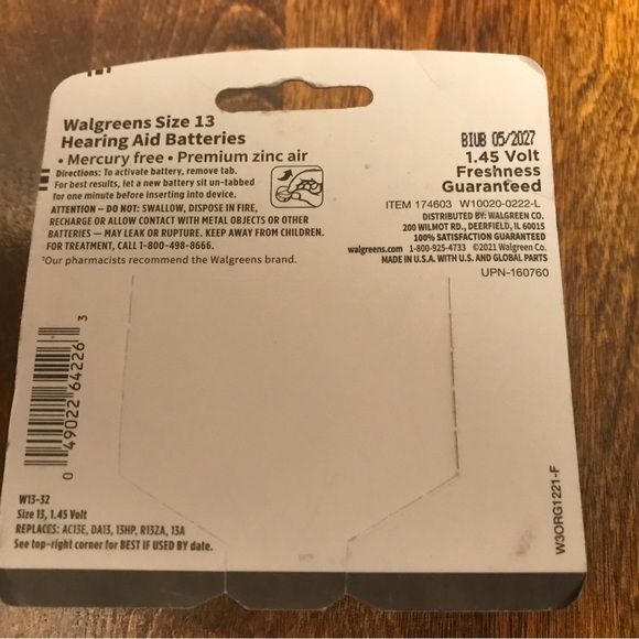 Walgreens Size 13 hearing aid batteries. - Picture 2 of 2